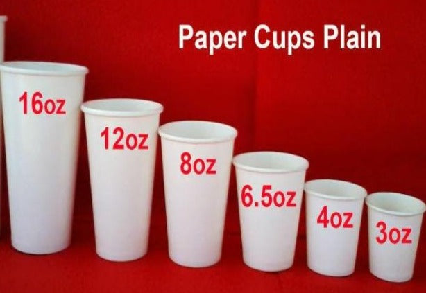 Paper Cup White Plain 50's